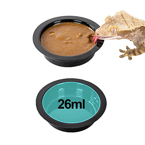 WACOOL Magnetic Reptile Ledge, Acrylic Gecko Feeding Ledge with 6PCS Cups, Reptile Food Water Feeder Dish for Geckos Iguana Chameleon Pets (Cups)