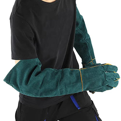 Reptile Handling Gloves for Animal Care – Durable Split Leather Anti Bite Protection for Birds Falcons Snakes and Dogs
