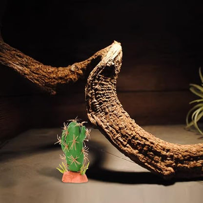 Kisangel Reptile Habitat Artificial Plant Decor Safe Plastic Resin Simulation Cactus for Terrarium Tank Decoration Water-Resistant Lifelike Reptile Terrarium Plants Ornament for Lizards