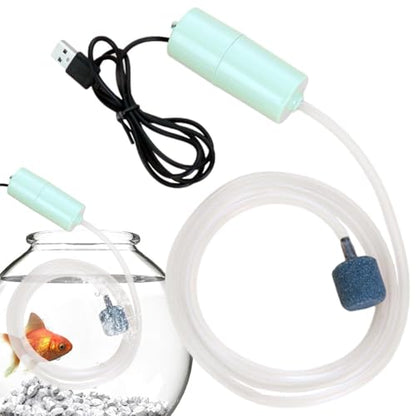 Tiny Water Pump - Noiseless Submersible Water Pump with Stable Air Release - 5V USB Small Oxygenator for Small Fish Farming Fish Tank - color: Green
