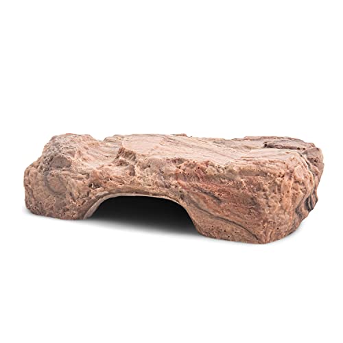 Fluker's Reptile Rock Cave with Basking Area, Natural Looking Rock Cave for All Reptiles, Amphibians and Arachnids