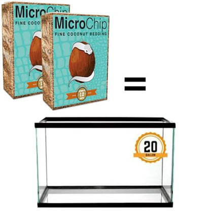 Microchip Coconut Substrate for Inverts and Reptiles Loose Fine Coconut Husk Chip Mix Reptile and Tarantula Bedding for Terrarium Floor (12 Quart (2 Pack)) - size: 12 Quart (2 Pack)