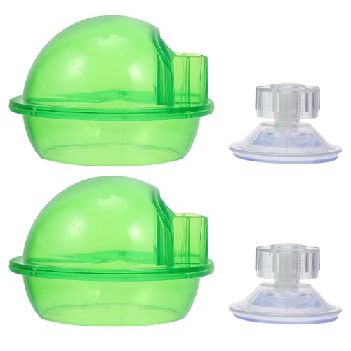 DOITOOL 2pcs Reptile Food and Water Bowls with Suction Cup, Stable Lizard Feeder Basins for Geckos and Crawling Pets, Sturdy Terrarium Feeding Dish for Amphibians and Small Reptiles