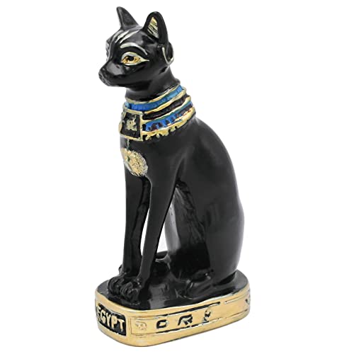 Egyptian Cat Bastet Fish Tank Decorations Aquarium Ancient Egypt Décor Sculpture Figurine Statue Reptile Turtle Lizard Spider Tanks Terrarium Ornament Black - color: Bastet Black Large