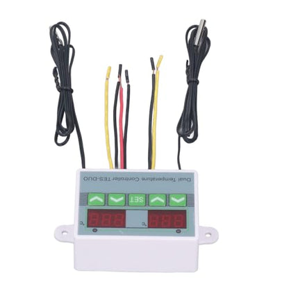 Digital Dual Temperature Controller Thermostat with Data Storage for Reptile Freezer Refrigerator Pet Incubator ABS Material (DC24V) - size: DC24V