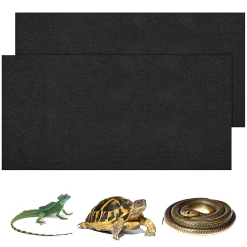 2 PCS Reptile Carpet Terrarium Floor Liner Bedding Substrate Washable Reptile Cage Mat Tank Accessories Pet Mat for Lizard Bearded Dragon Snake Tortoise Leopard (24''×47'')