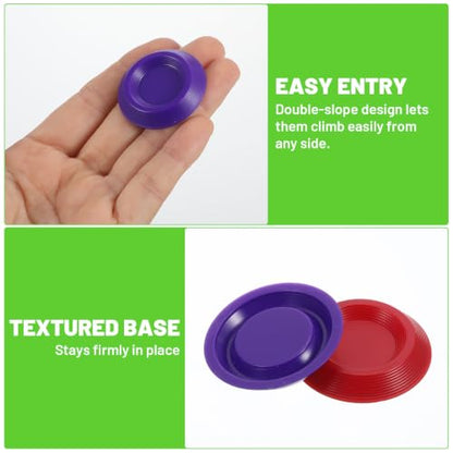 12 Pack Isopods and Springtails Feeding Dish Mini Colorful Feeder Bowls for Dubia Roaches, Superworms, Small Insects & Dwarf Invertebrates, Terrarium Enclosure Bowl for Reptile Food & Supplements