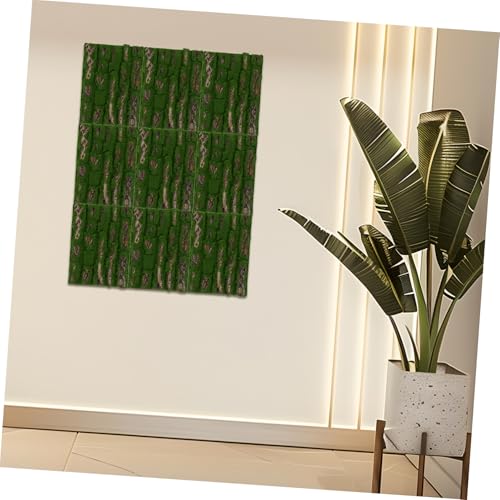 Healifty Simulated Moss Turf Outside Fake Moss Faux Terrarium Ornament Garden Landscape Decoration Fairy Garden Decor Reptile Bark Backdrop Artificial Mat Fake Bark Wooden Green