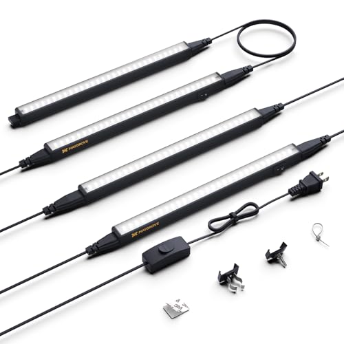 Maygrove Grow Lights for Indoor Plants, Sunlike Full Spectrum 5000K 1FT LED Growing Lamp 28W (4 x 7W), T5 Grow Light Strip for Seed Starting, Vegetables, Linkable, Black, 4-Pack - color: SunLike White, size: 1ft-black Cover
