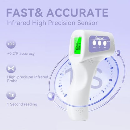 Berrcom Non-Contact Infrared Forehead Thermometer, 3-in-1 Digital Fever Check Temperature Gun for Baby Infant Kids Adults, Fast Accurate - Purple - color: purple