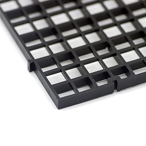 ALEGI Aquarium Plastic Grid Divider Tray Egg Crate,Grid Isolate Board Divider Fish Tank Bottom Black Filter Tray (Black 2 Pcs L) - size: Black 2 Pcs L