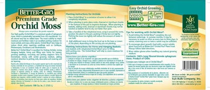Better-Gro Premium Grade Orchid Moss - 100% Natural,Imported Sphagnum Moss for Orchids,Ferns,and Hostas,Excellent for Hanging Baskets and Propagating Plants - 190 Cubic Inches,(Pack of 12) - size: 190 cu. in. (Pack of 12)