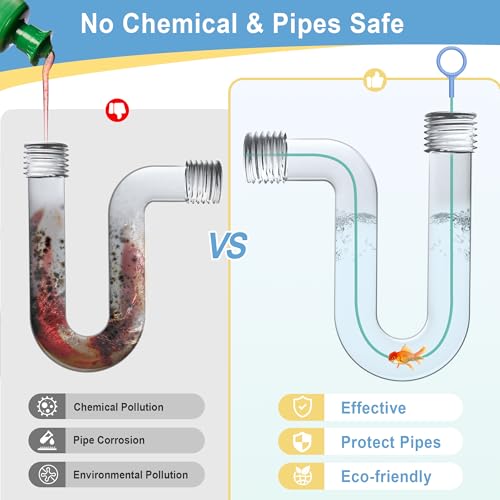 Sink Snake Drain Hair Removal Tool, Reusable 50 Inch Extended Drain Snake Tool Clog Remover, Anti-break Metal Shower Plumbing Snake Drain Cleaner for Bathtub, Bathroom Sink Pipe Cleaning (3 Pack)