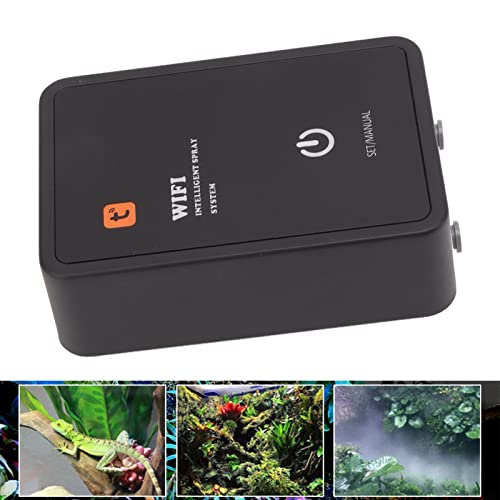 Fdit Reptile Humidifier, Tuya Remote Control Atomizatio with Timer for Terrarium Paludarium Vivarium (USA Plug)