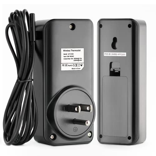 DIGITEN Wireless Temperature Controller WTC200 Thermostat Outlet Greenhouse Thermostat Plug in Temperature Controller with Remote Cooling Heating Mode for Home Brewing Reptiles Incubation
