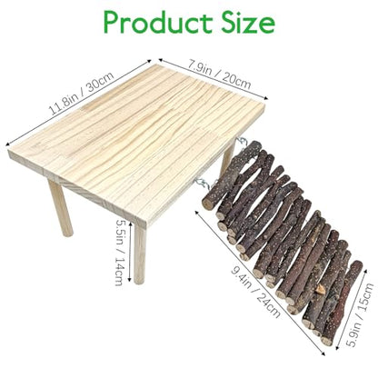 BNOSDM Reptile 16oz Cork Bark Substrate and Wooden Hideout Platform for Lizard, Gecko