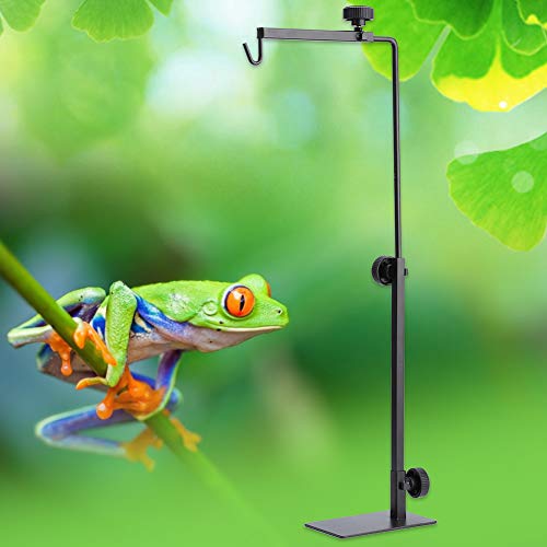 2 Pcs Reptile Lamp Stand, Adjustable Height 15.7-25.2 Inch Lamp Metal Bracket Floor Light Holder Lamp Support for Reptile Terrarium Landing Lighting for Pet Reptiles Tortoise