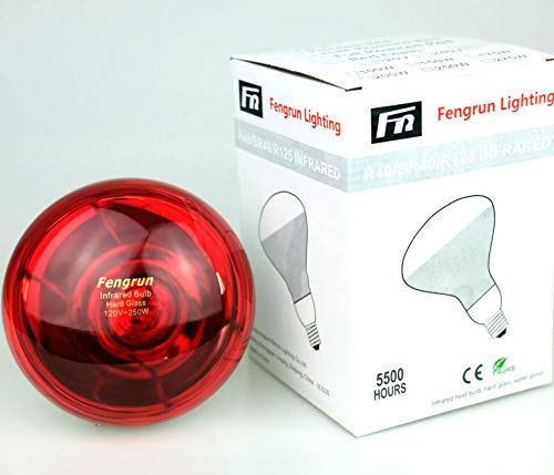 150W Infrared Heat Lamp Bulb Red Hard Explosion-Proof Glass Infrared Bulb for Chicken Pig Farm Pets Warming Bathroom (150W,120V)
