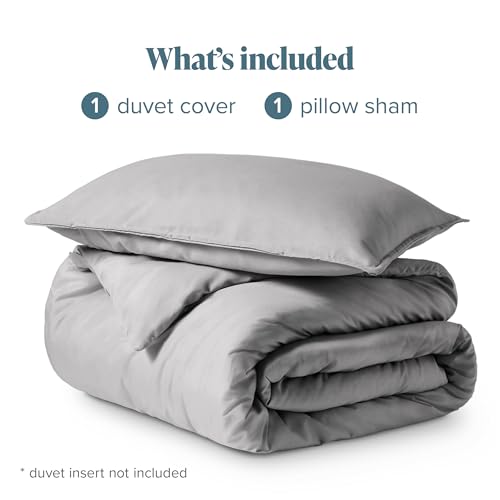 Bare Home Bedding Duvet Cover Twin/Twin Extra Long Size - Premium 1800 Super Soft - Lightweight, Cooling Duvet Cover - Soft Breathable Bedding (Twin/Twin XL, Light Grey) - color: 05 - Light Grey (No Comforter), size: Twin/Twin XL