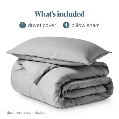 Bare Home Bedding Duvet Cover Twin/Twin Extra Long Size - Premium 1800 Super Soft - Lightweight, Cooling Duvet Cover - Soft Breathable Bedding (Twin/Twin XL, Light Grey) - color: 05 - Light Grey (No Comforter), size: Twin/Twin XL