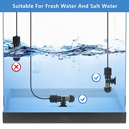 hygger Small Aquarium Betta Heater, Submersible Fish Tank Heater 10W/25W/50W/100W with LED Digital Display, Suitable for Marine Saltwater and Freshwater up to 5/10/16/26 Gallon - size: 25W
