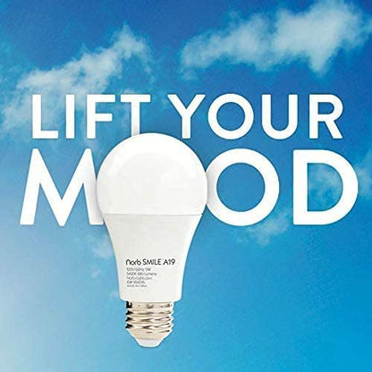 Norb NorbSMILE Full Spectrum Light Bulb | A19 LED Bulb & 11W 800 Lumens | 5000K Daylight White, CRI 96/97 & Dimmable E26 Base | Boosts Energy, Mood & Supports Circadian Rhythm | US Patented - style: Smile 11W (1 Pack)
