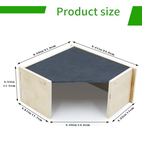 2-in-1 Bearded Dragon Basking Platform with Hideout, Slate Rocks for Reptiles with Base, Leopard Gecko Hides and Caves, Reptile Tank Accessories for Bearded Dragons, Geckos, Ball Pythons, Tortoise