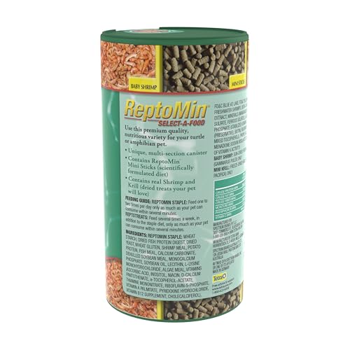 Tetra ReptoMin Select-A-Food 1.55 Ounces, For Aquatic Turtles, Newts And Frogs, Variety Pack - size: 1.55 Ounce (Pack of 1)