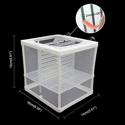 Senzeal Aquarium Fish Breeder Box Fish Fry Hatchery Incubator Net Nylon Isolation Mesh with 3pcs Pipette(Small) - size: Small
