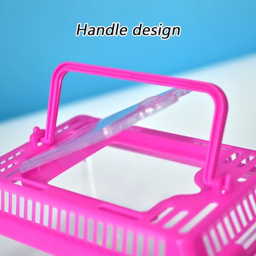 Plastic Terrarium, Critter Keeper, Plastic Fish Tank, Fish Transport Container, Critter Cage, Hermit Crab Cage with Removable Lid and Feeding Port Enclosure Ventilated Design - size: 13x9x9cm