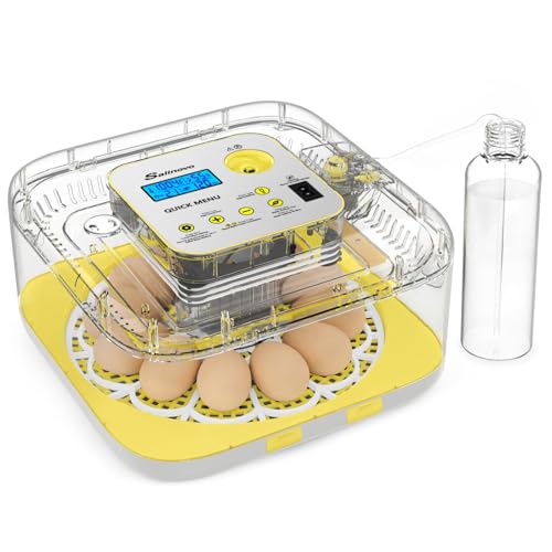Incubator for Hatching Eggs-12 Egg Capacity, 2026 Newly Upraded Auto Humidification, Temperature & Humidity Control, 360° Viewing for Hatching Chicken,Ideal for Farm,School,Family Education - color: Yellow, size: Hatch 12
