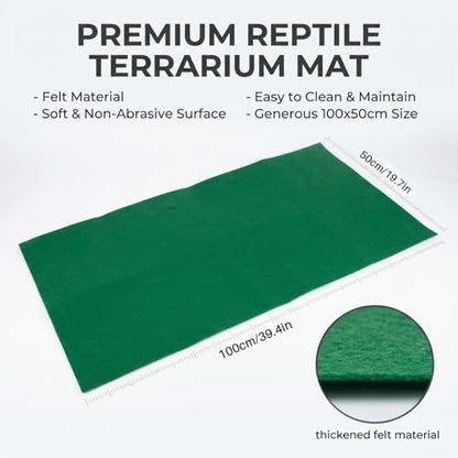 MAQIHAN Reptile Carpet 40 Gallon - 39 x 20 Inch Reptile Mat Reptile Tank Accessories Terrarium Liner for Bearded Dragon Snake Lizard Gecko Tortoise Habitat, Cut to Fit Substrate Liner