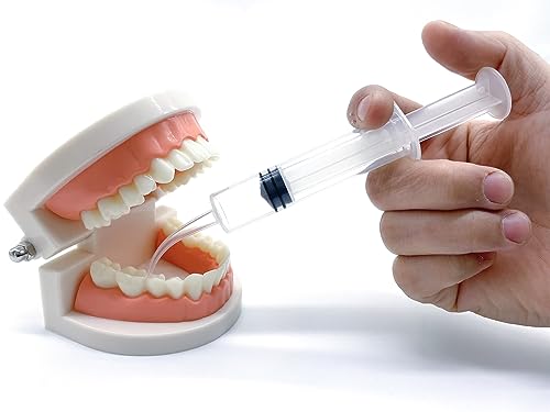 6 Pack Dental Irrigation Syringe, Wisdom Teeth Syringes with Curved Tip for Tooth - size: No-Scale-6