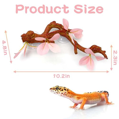kathson 2 PCS Reptile Corner Branch with Suction Cup, Lizard Climb Branches Decor Reptile Vines Plants Flexible Bendable Jungle Climbing Vine