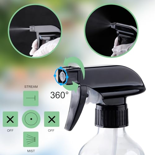 Spray Bottles 2 Pack 10oz Empty Squirt Bottle Plastic Refillable Containers | Fine Mist Water Spray Bottle with Adjustable Nozzle BPA Free Small Spray Bottle for Cleaning, Plants, Pet Training, Hair - color: 2Clear