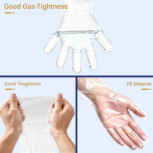 Shoulder Length Disposable Gloves,Full ArmGloves,35 Inch Extra Long Plastic Sleeve Veterinary Cow Aquarium - size: 50 Pcs