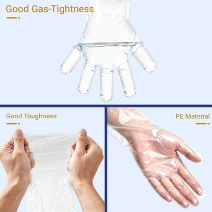 Shoulder Length Disposable Gloves,Full ArmGloves,35 Inch Extra Long Plastic Sleeve Veterinary Cow Aquarium - size: 100 Pcs