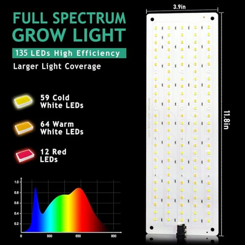 LBW LED Grow Light, Full Spectrum Grow Light with 4 Dimmable Levels and Auto On/Off Timer, 135 LEDs Plant Grow Lamp for Seedlings, Veg, Bloom and Succulents, Ideal for Indoor Plants,One Pack - size: 1 Pack