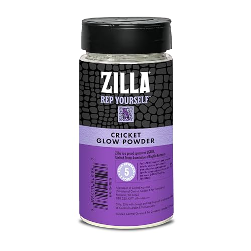 Zilla Cricket Glow Powder — add to Reptile Food for a Fun Twist, More exciting Than Plain Calcium Powder Fluoresces Under Black Light, Ideal for Insectivores, 4 Ounces - size: 4 Ounce (Pack of 1)