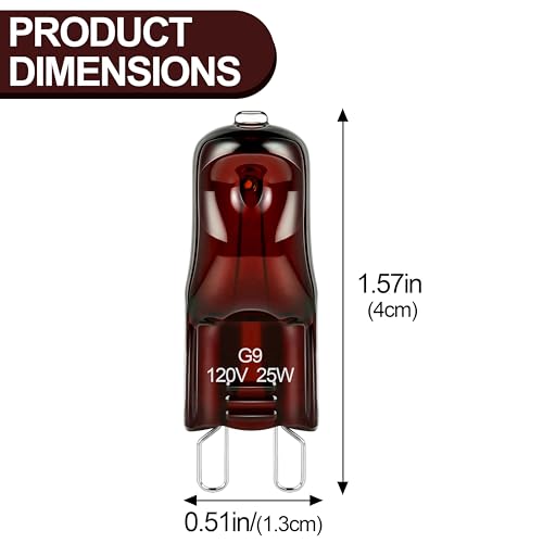 G9 UVA 25W Halogen Bulb for Reptile Heat Lamp,Night Red Heat Lamp for Bearded Dragon Gecko Turtle Lizard，2 Pack