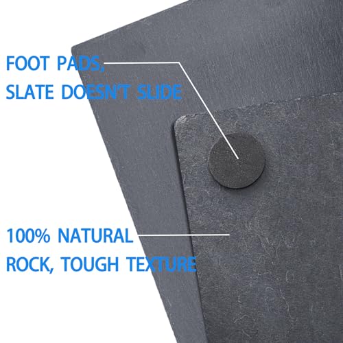 2 Pack Reptile Basking Platform 11.8 × 7.9" + 4", Reptile Slate, Basking Rock, Slate Tiles Rocks for Reptiles,Terrarium Bowls for Bearded Dragon Tortoise Turtle Ball Python Snake Lizard Gecko - size: 11.8 × 7.9 IN + 4 IN