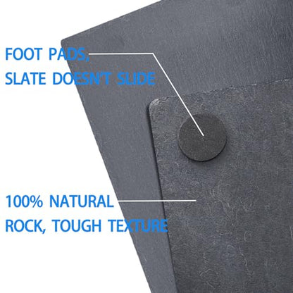 2 Pack Reptile Basking Platform 11.8 × 6" + 4", Reptile Slate, Basking Rock, Slate Tiles Rocks for Reptiles,Terrarium Bowls for Bearded Dragon Tortoise Turtle Ball Python Snake Lizard Gecko - size: 11.8 × 6 IN + 4 IN