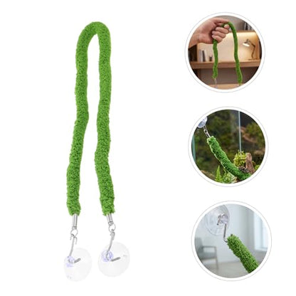 ibasenice Reptile Climbing Rope with Suction Cups, Artificial Moss Vine Swing 50cm for Enclosure Decoration, Enrichment for Snakes and Lizards in Terrarium Enclosures