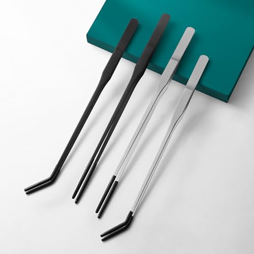 Reptiles Feeding Tongs Clamp Long Nonslip Coated Stainless Steel for Safe Pet Food Handling Pet Feeding - color: Feeding Tweezers