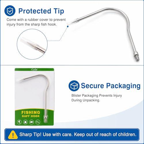 Cyfie 5/7 Prong Fishing Harpoon, Stainless Steel Gig Gaff Hook with 8mm Screw, Harpoon Hook for Hunting Fish Flounder Frog Gig in Pond River Lake, Capable for Fishing Gaff Gig Pole - color: 1 Prong with 8mm screw