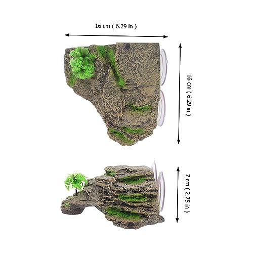 MERRYHAPY Aquarium Resin Turtle Basking Platform Multi Functional Reptile Climbing Stand for Turtles and Amphibians Durable Simulation Cave Decor for Fish Tanks Easy to Install