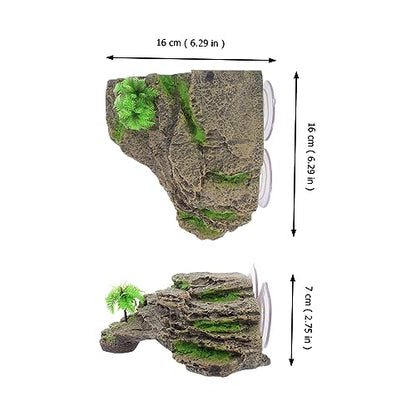 MERRYHAPY Aquarium Resin Turtle Basking Platform Multi Functional Reptile Climbing Stand for Turtles and Amphibians Durable Simulation Cave Decor for Fish Tanks Easy to Install