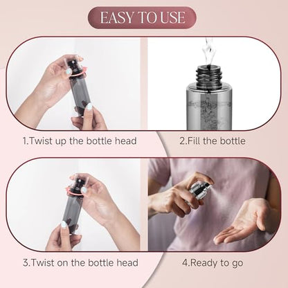 3Pack Small Spray Bottle, Black Plastic Fine Mist Mini Spray Bottles, Empty Refillable Travel Mister Spray Bottle for Hair, Cleaning, Salons, Planting, Skin Care - color: Black-3, size: 1OZ+2OZ+3.4OZ