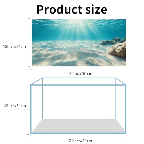 COMSUN 3 Pack Aquarium Background, 24x12 inches Polyester Aquarium Background, Cloth Fish Tank Background, Undersea Ruins Floor Sunshines & Tree Wood Branches Aquatic Plants - size: 24x12 Inch