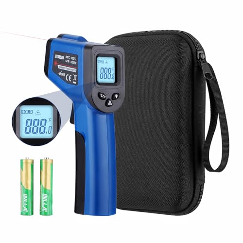 Infrared Thermometer Gun for Cooking, -58℉~1022℉, Digital Laser Temperature Gun for Deep Frying, Pizza, Blackstone, Reptiles, IR Thermometer with Carrying Storage Case, Larger Font, LCD Backlit, Blue - color: Blue